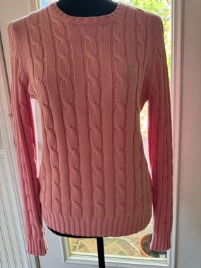 Vineyard Vines pink cable knit sweater size S